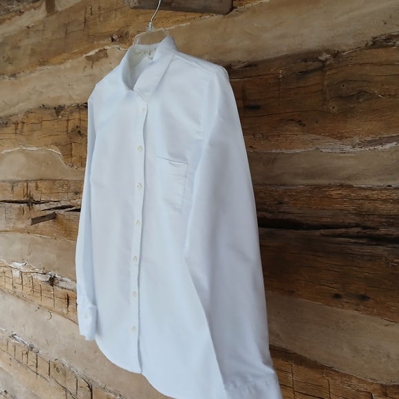 J. Crew Factory White Button Down Oxford Shirt Medium - Picture 4 of 11